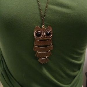 Long owl necklace